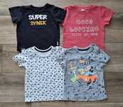 Zestaw koszulek dla chłopca t-shirt bluzki dzień taty super synek