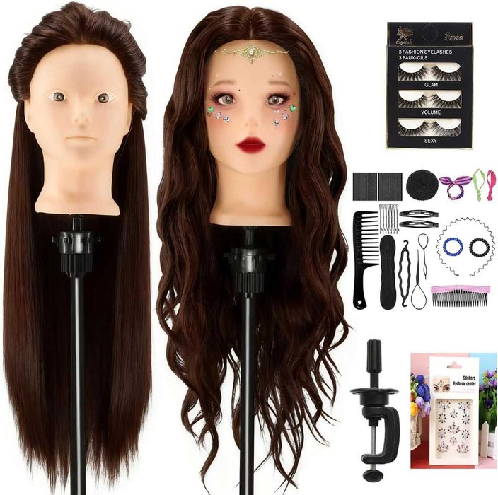 Główka Fryzjerska NOWA Ciemne Włosy