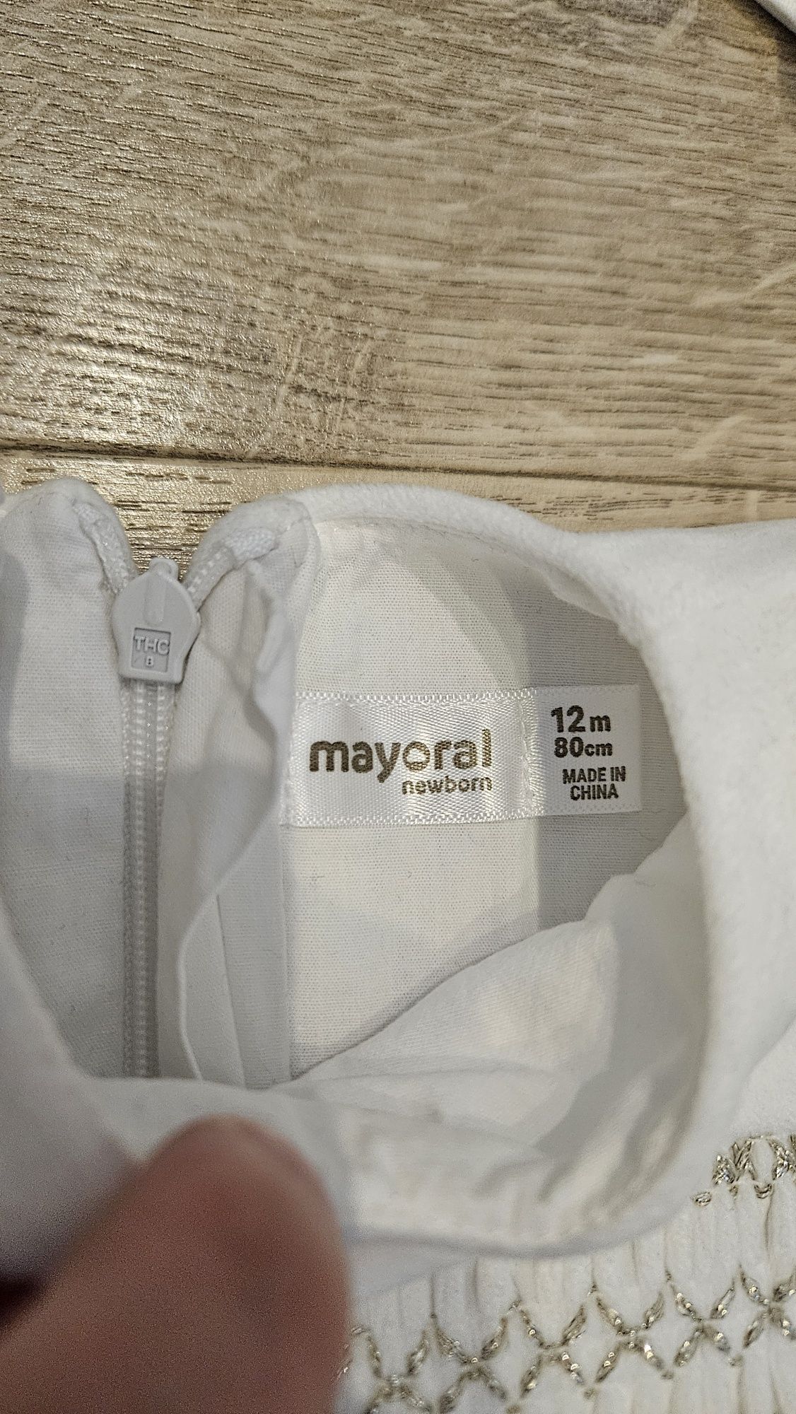 Sukienka biała chrzest Mayoral 74 80 opaska