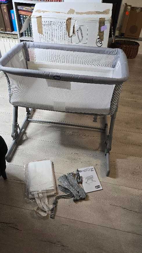 Łóżeczko Dostawka Składane Regulowana wysokość Chicco Next2Me Go torba