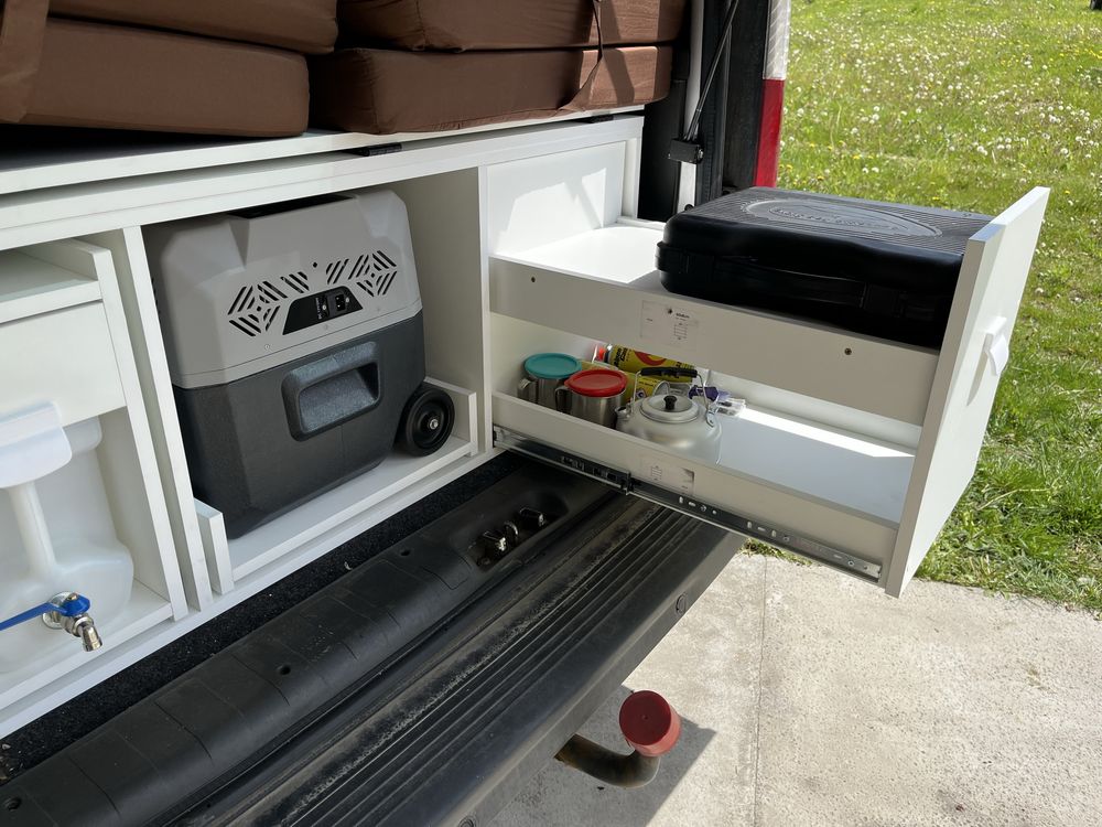 Zabudowa turystyczna camper box, spanie
