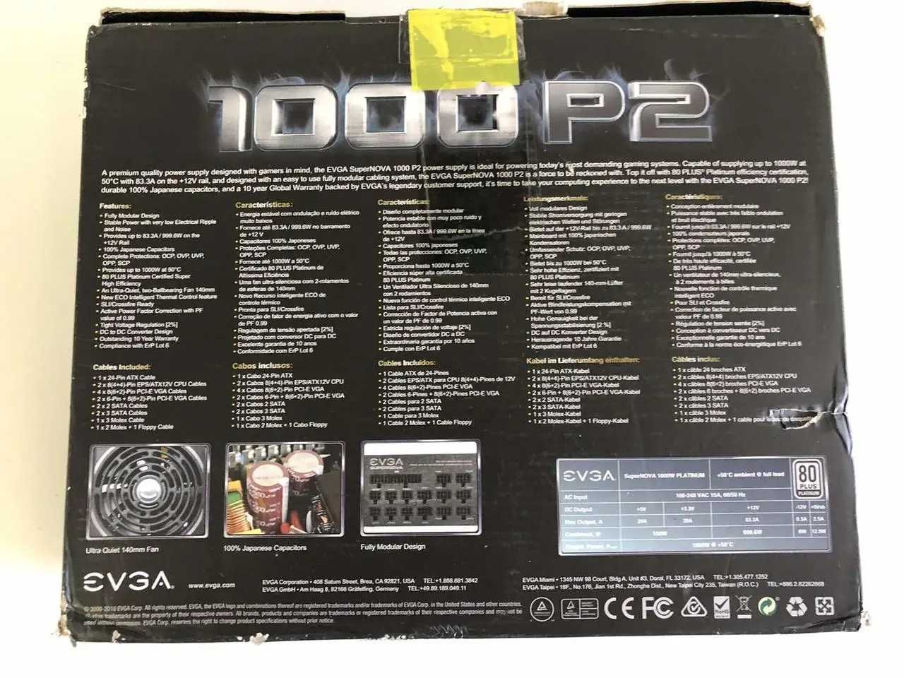 Блок живлення EVGA SuperNOVA 1000 P2 (220-P2-1000) 1000W Platinum