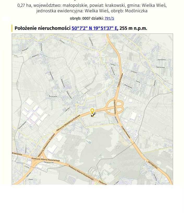 Działka usługowa Modlniczka - sprzedaż bezpośrednia