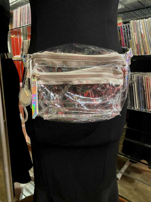 Женская бананка кросс боди, прозрачная сумка голограмма , шопер