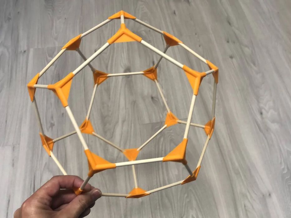 Dodecaedro Geométrico com Varetas de Montagem