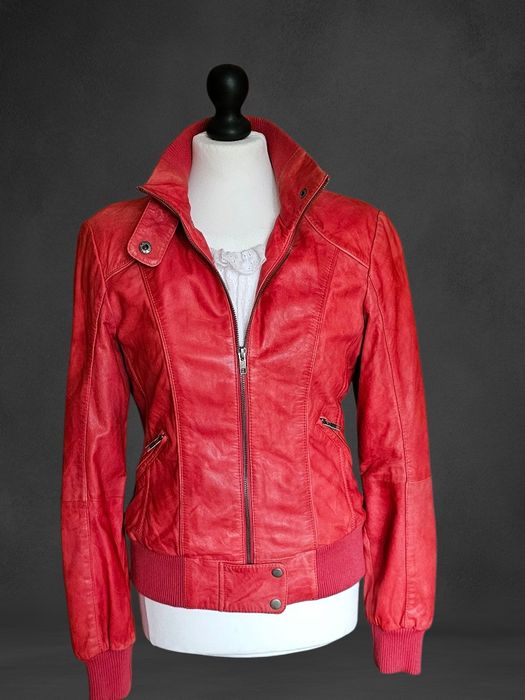 Real Leather Jacket bomber cute rare 2000s y2k lolita cottage grunge