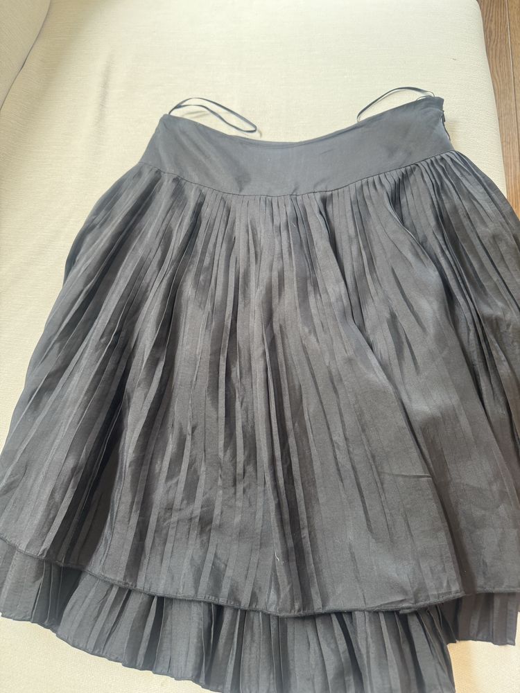 Massimo Dutti spódnica jedwabna, czarna.