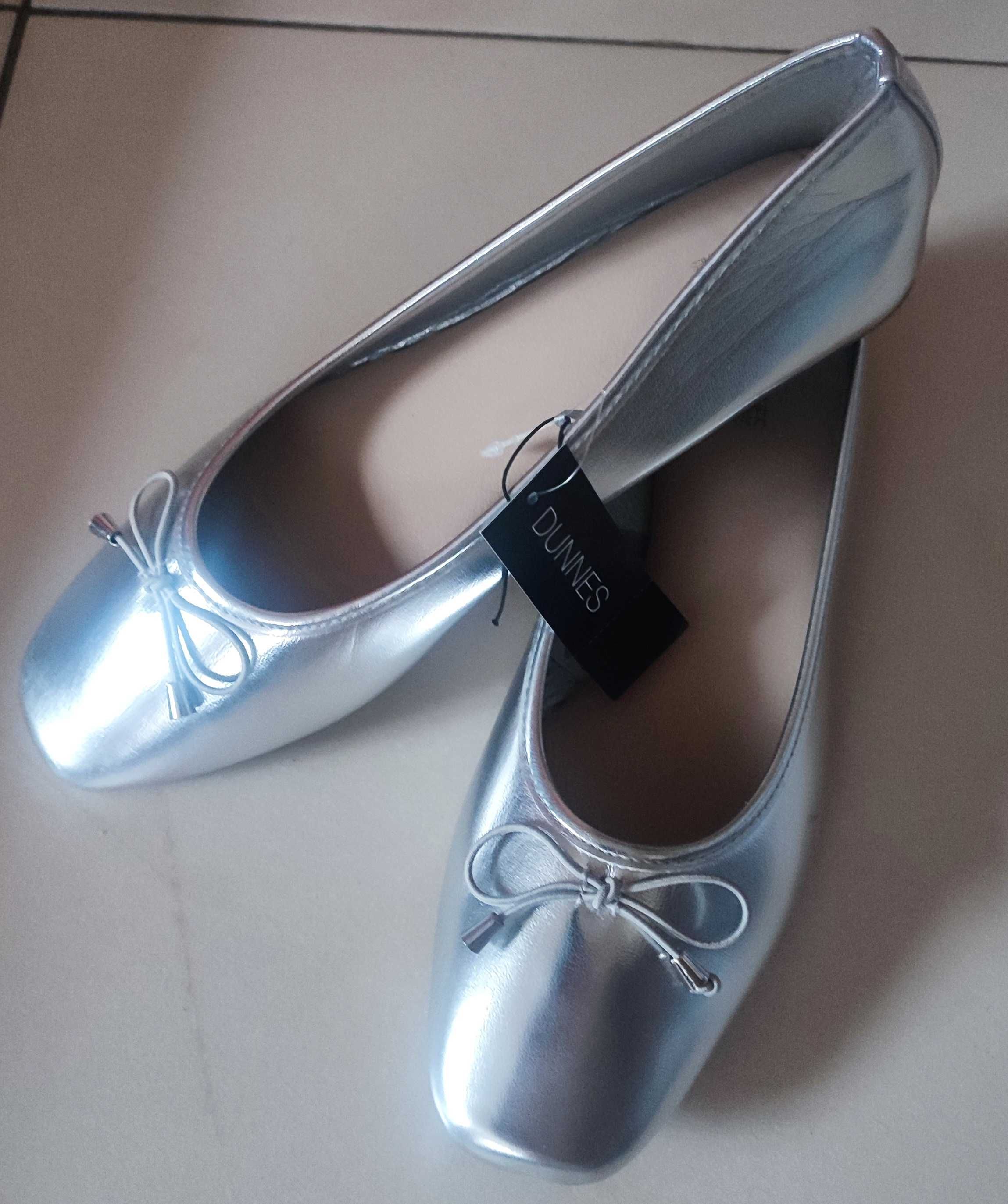 Srebrne balerinki r 41 Dunnes stores