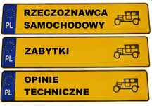 Rejestracja na zabytek, żółte tablice, rzeczoznawca, biała karta
