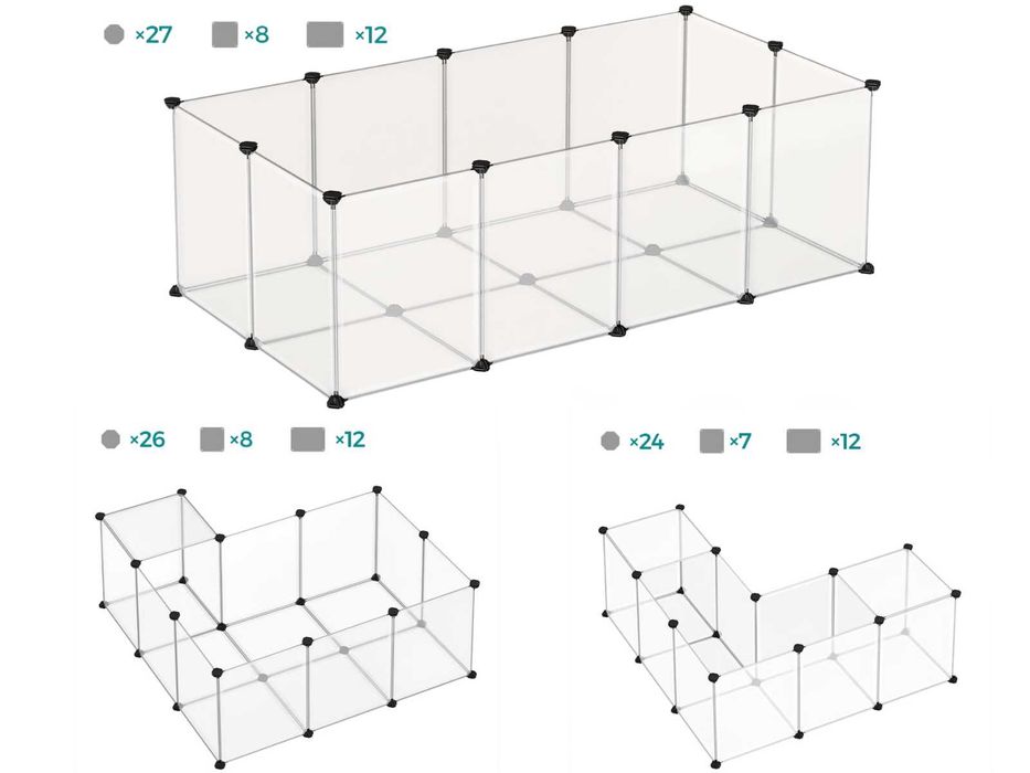 Wybieg NOWA Klatka Kojec dla KRÓLIKA Świnki Chomika Modułowa z Podłogą