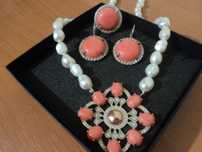 Серебро 875 пр СССР коралл