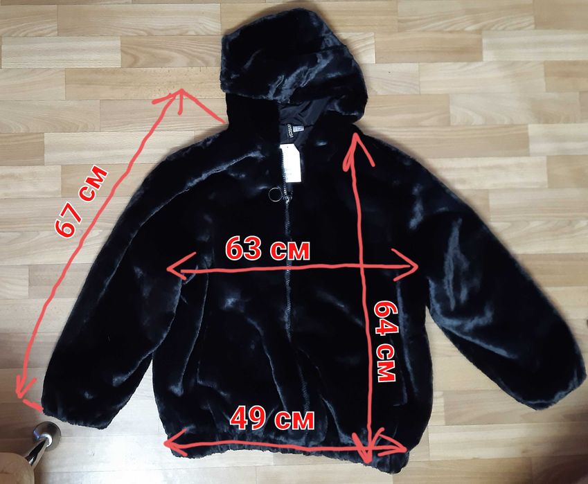 H&M шуба худі нова штучне хутро екошуба