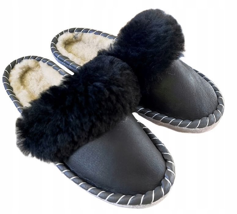 Pantofle Męskie Bambosze Skórzane Góralskie Rozmiary 40-46