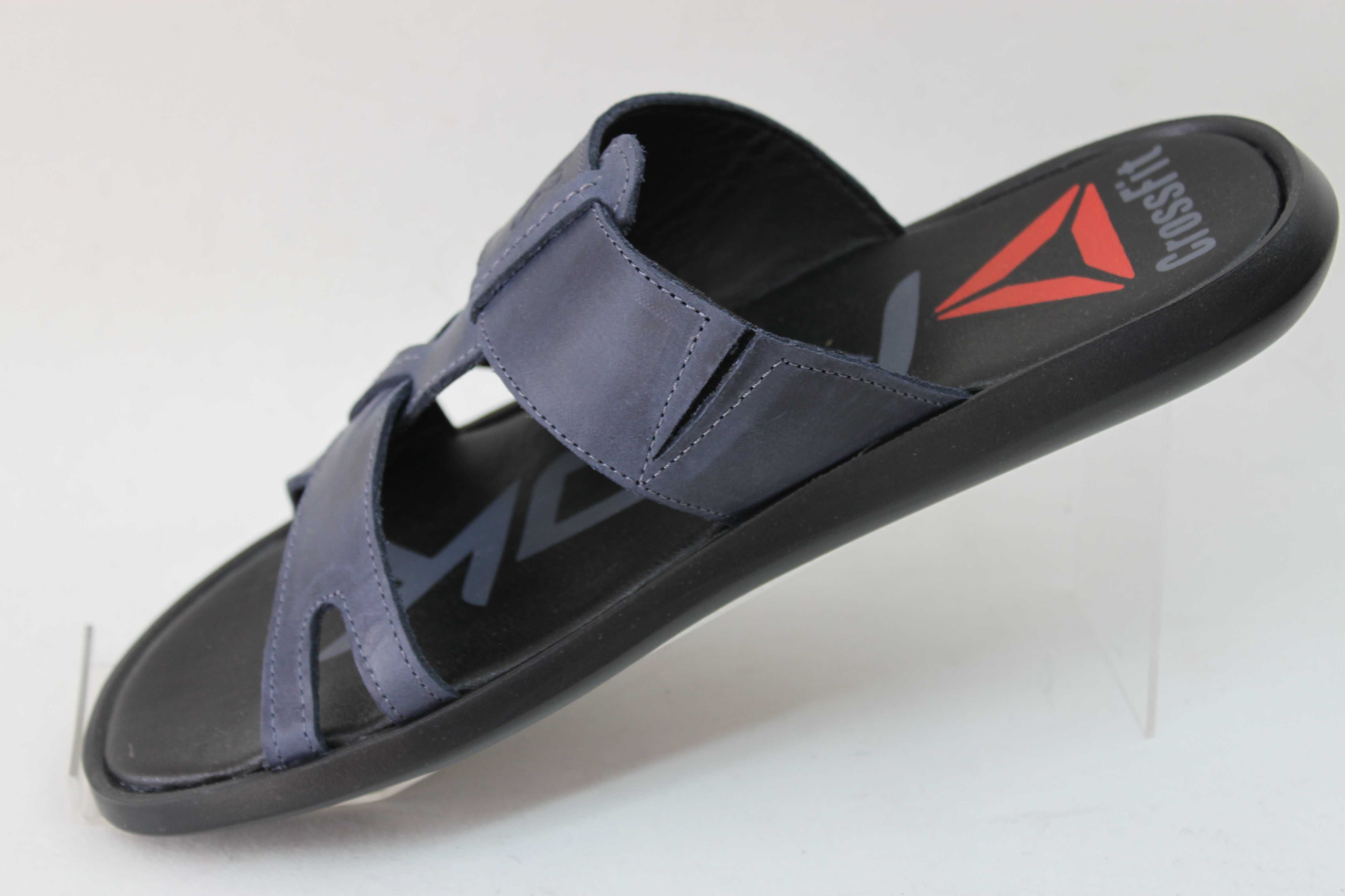 Reebok — кожаные сабо шлёпанцы шлепки ляпанці шльопанки (R-33синие)