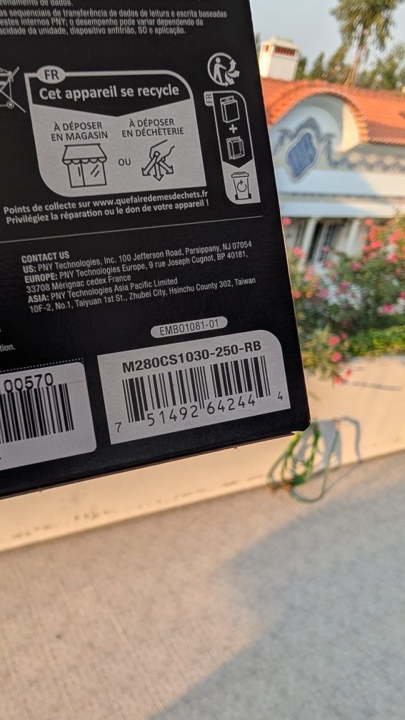 PNY 250GB ssd nvme