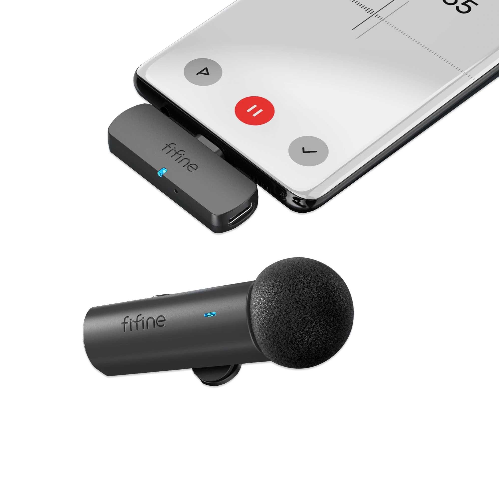 Fifine M6 mikrofon krawatowy bezprzewodowy 2.4 GHZ USB C