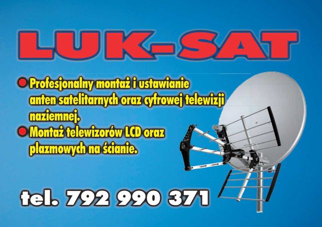 Ustawienie montaż anten sat i BVB-T Siedlce, Łuków, Łosice, Sokołów.