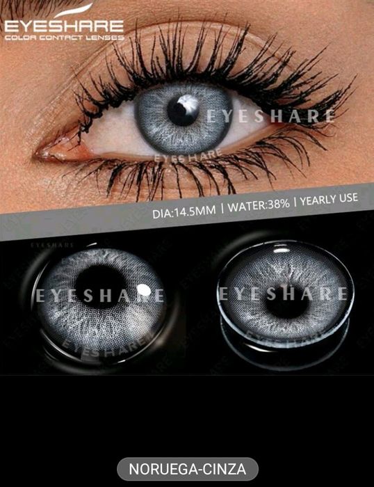 Lentes de Contacto Coloridas Naturais – Azul, Verde, Mel, Cinza