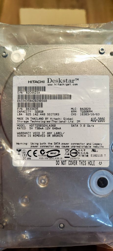 Жорсткий диск Hitachi 320 gb