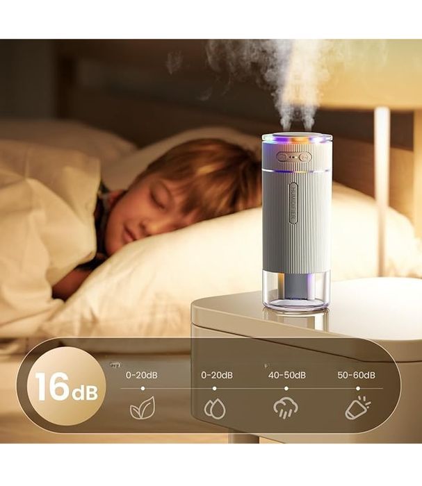 Mini nawilżacz powietrza z oświetleniem i trybem samochodowym Przenośn