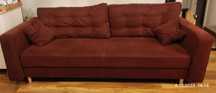 Sofa rozkładana/kanapa - bordo