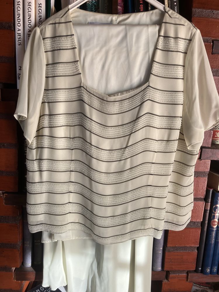Conjunto cerimonia de tres pecas verde agua