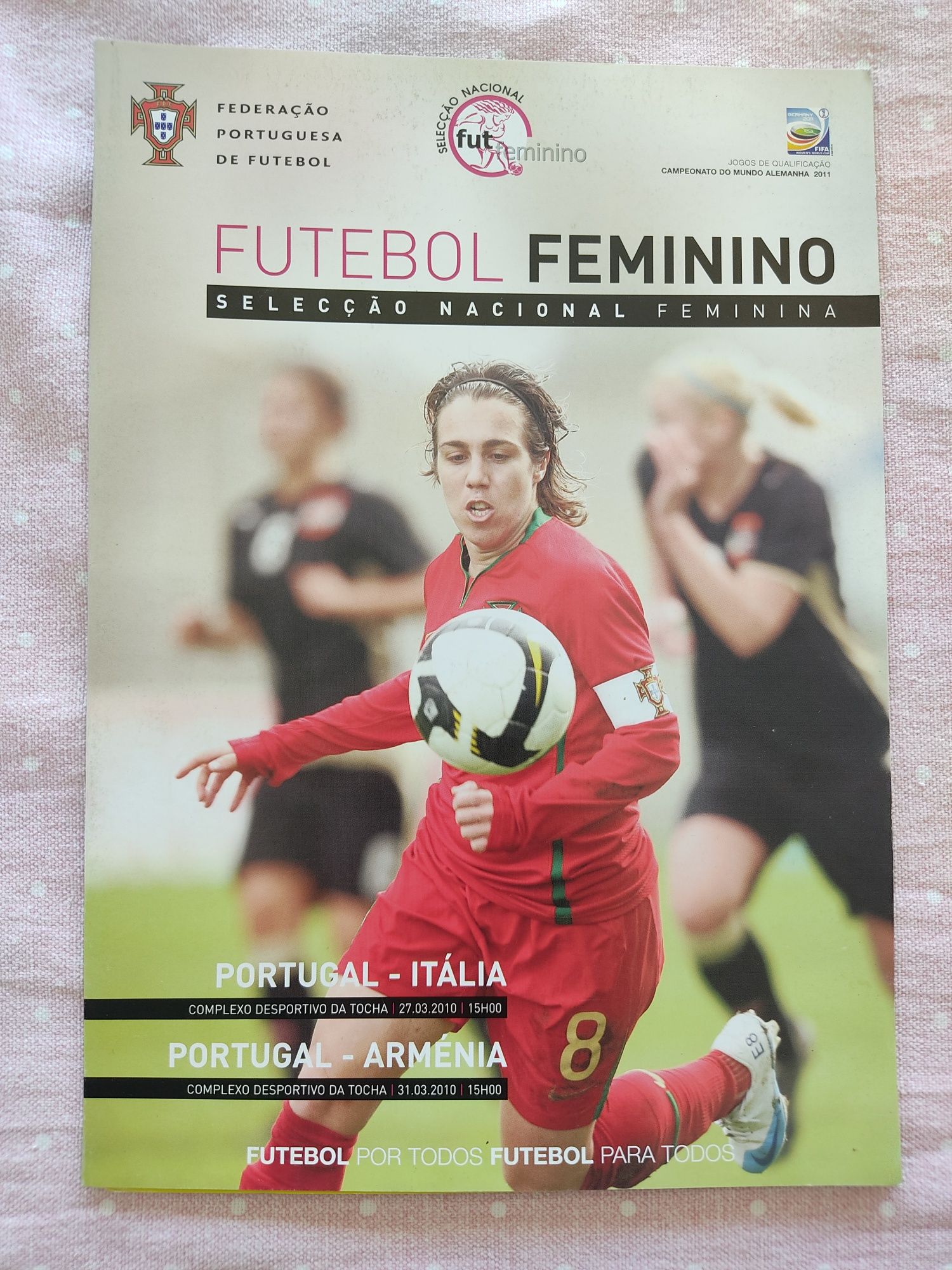 Programa Portugal Itália e Arménia futebol feminino 2010