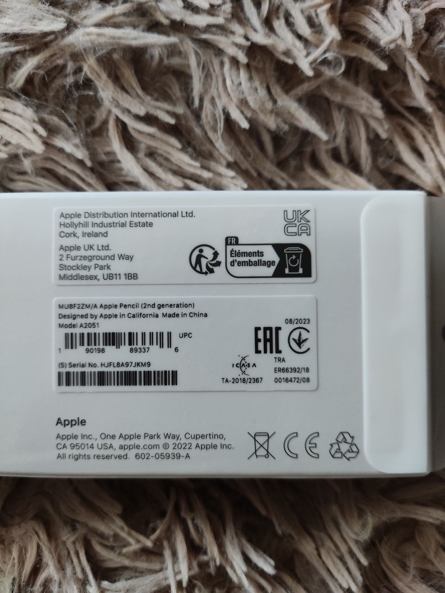 Стилус Apple Pencil (2nd Generation) Model A2051 White