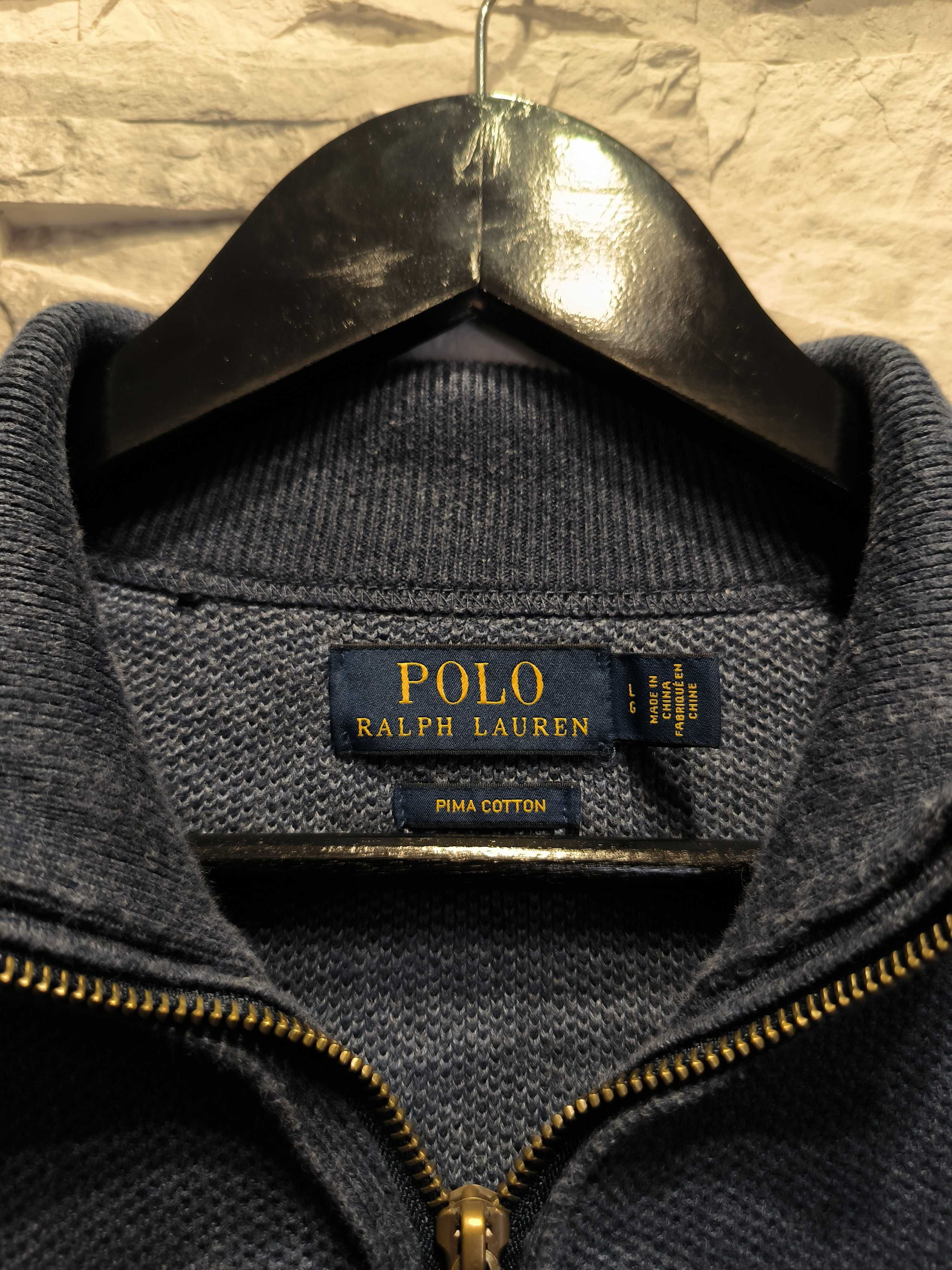 Bluza Rozpinana Ralph Lauren Szara Logo Zip