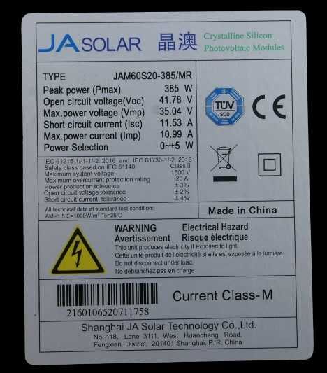 Moduł fotowoltaiczny Panel słoneczny Ja Solar 385 W cena brutto