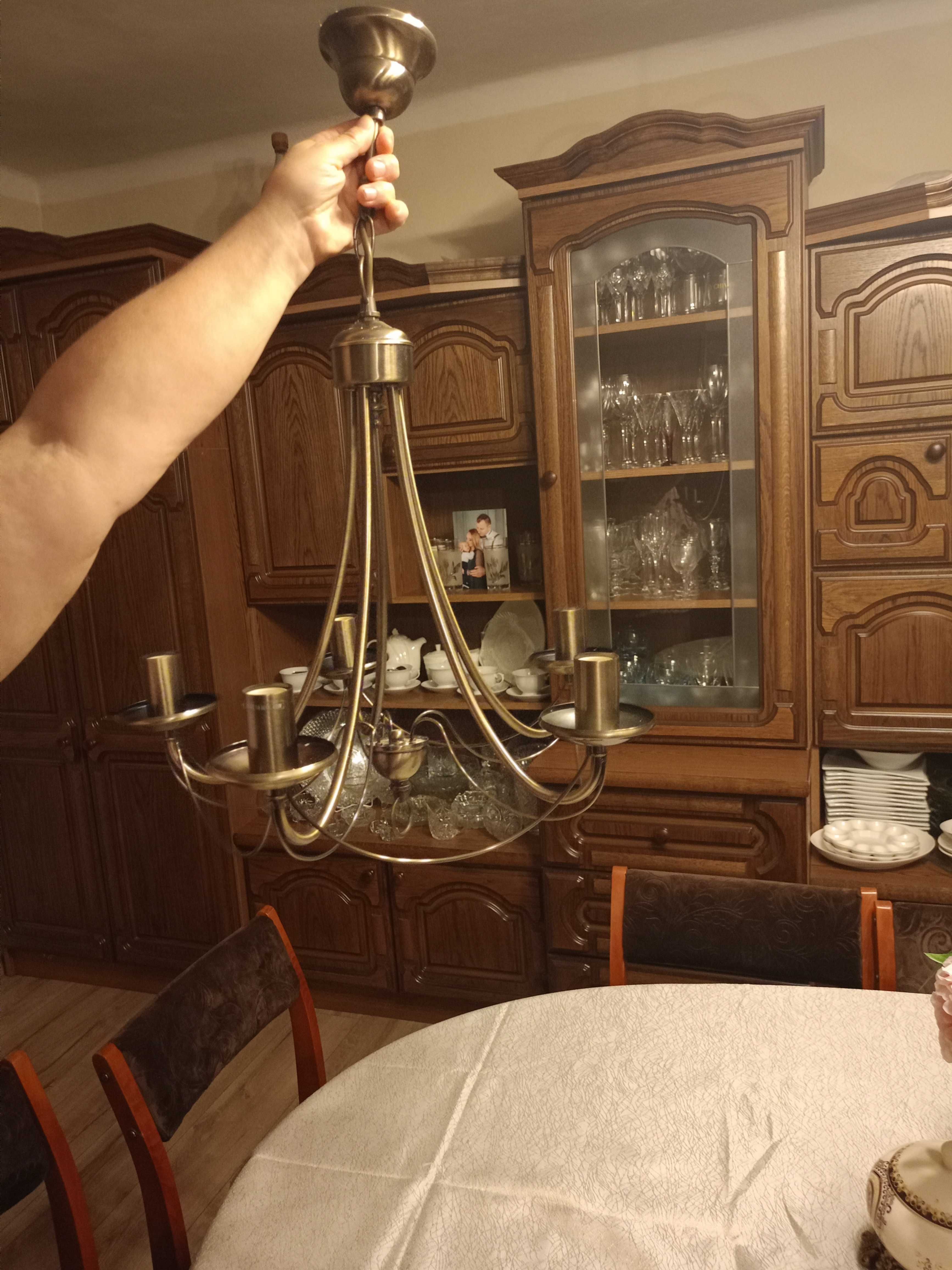 Żyrandol lampa salon jadalnia świeczki