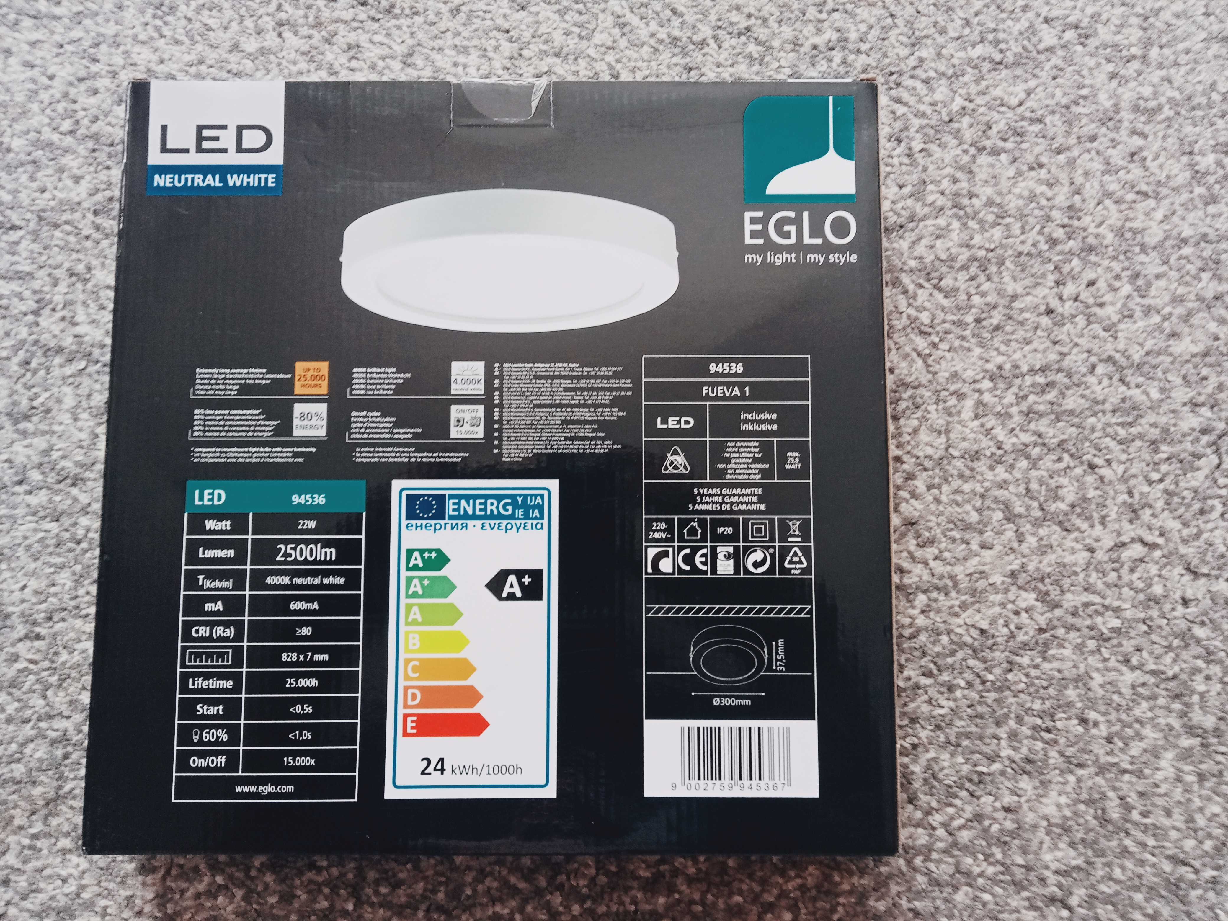 Eglo 94536 - LED Lampa sufitowa FUEVA