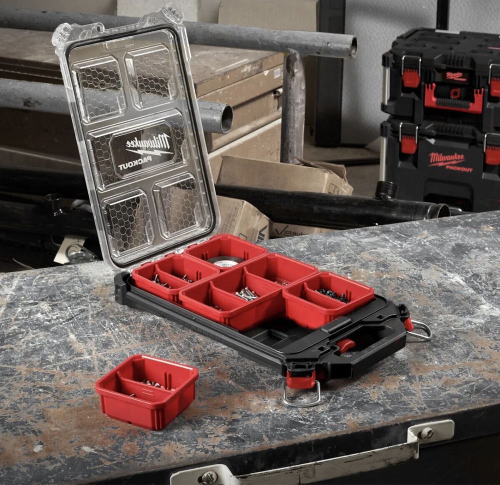 Ящик органайзер тонкий компактний MILWAUKEE PACKOUT 4932471065