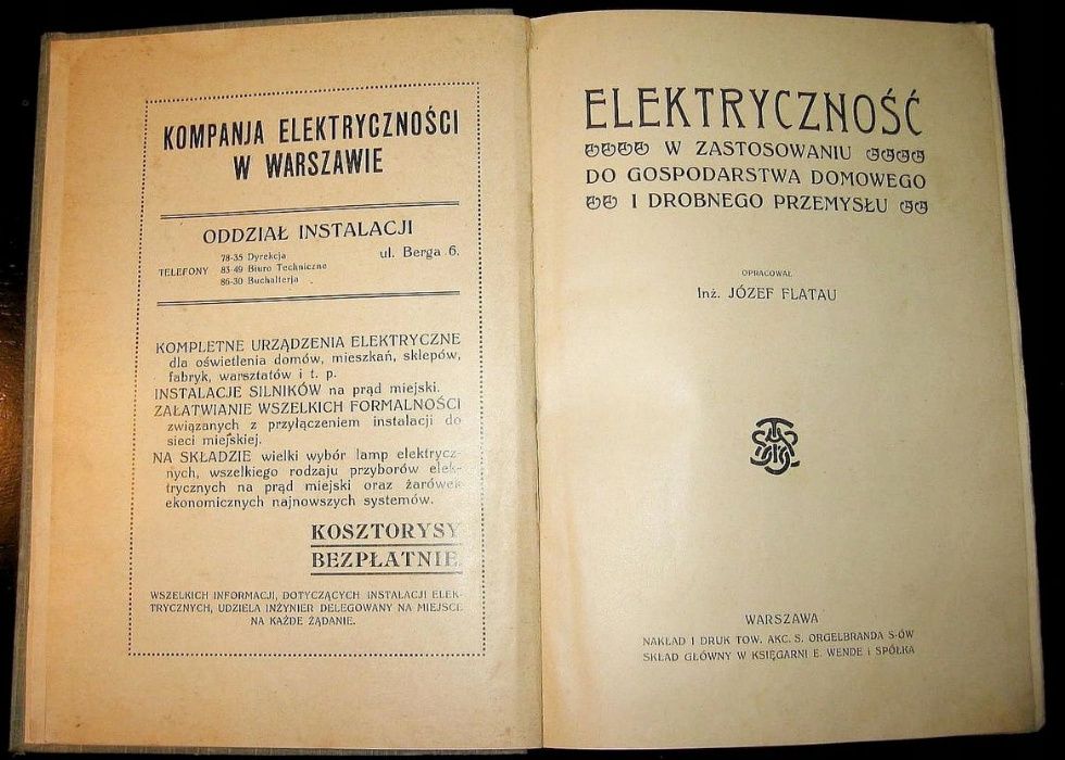 Królestwo Polskie 1912 !, Elektryczność w zastosow. do gosp. domowego