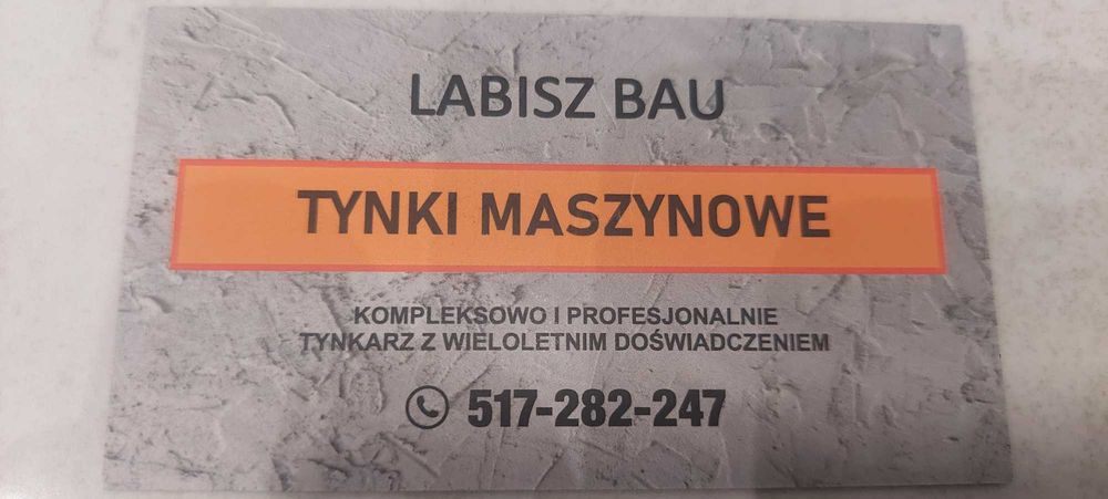 Tynki Maszynowe Gipsowe, Cementowo-Wapienne WOLNY TERMIN