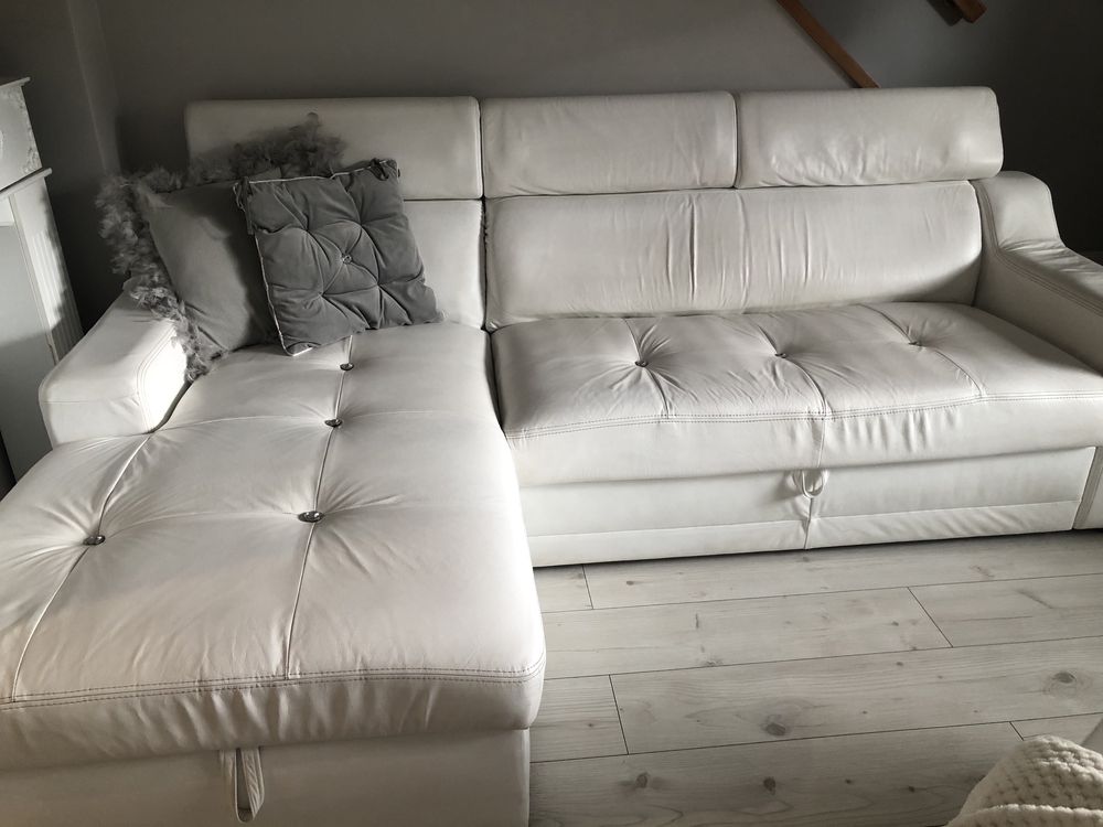 Sofa rozkładana skórzana