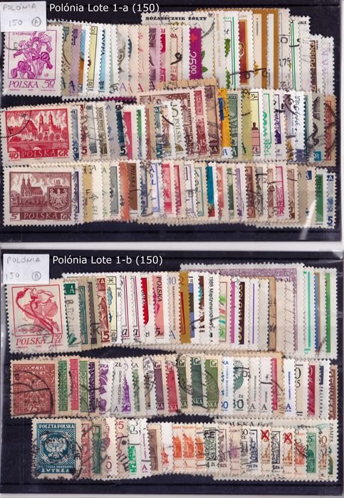 Lote com 150 selos da Polónia