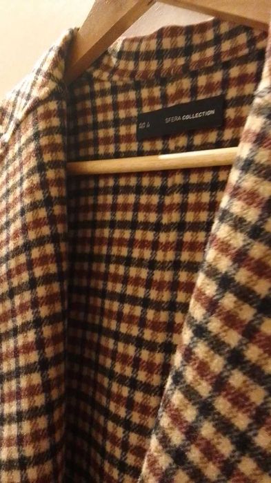 Casaco lã afeta xadrez