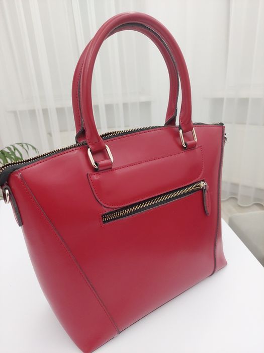 Сумка жіноча, шкіряна, червона