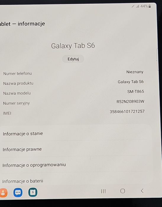 Tablet Samsung Tab S6 T865