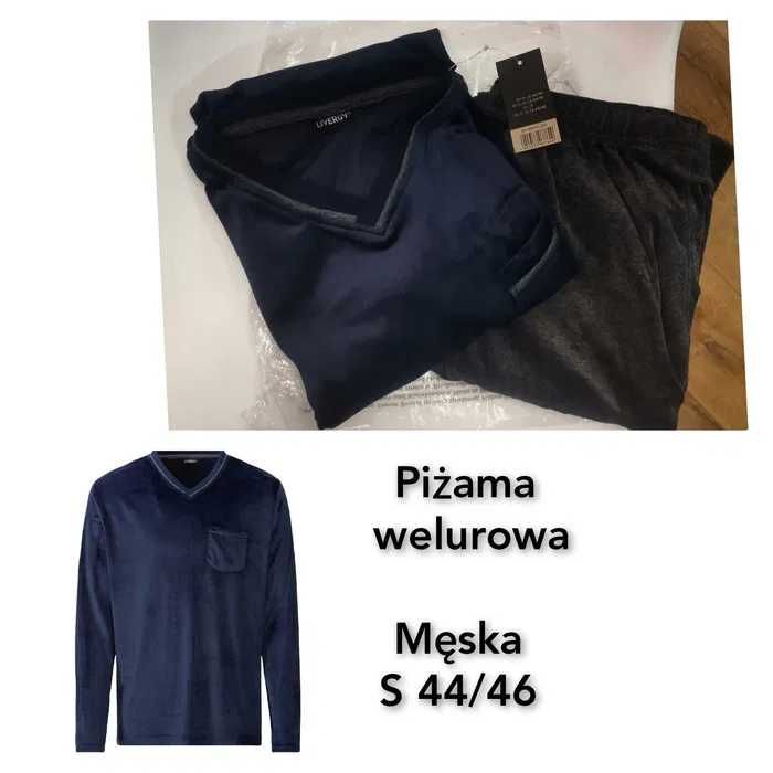 Nowa męska piżama S 44/46 piżama S piżama welurowa męska S