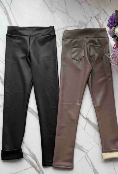 Кожані теплі лосіни 134