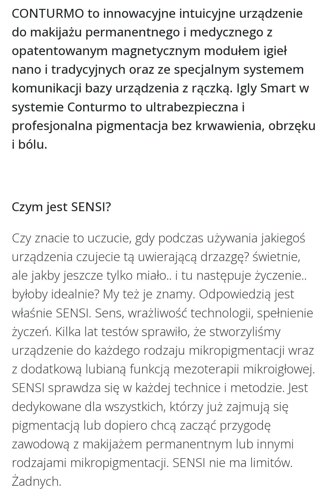 Urządzenie do makijażu permanentnego firmy CONTURMO SENSI