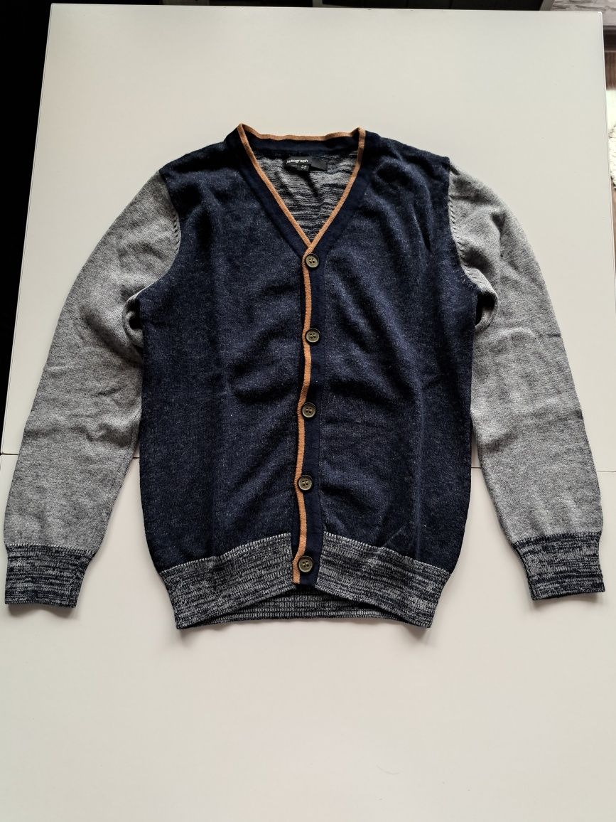 Elegancki sweterek zapinany do koszuli galowy wyjściowy okazyjny