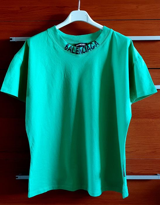 Bluzka jak nowa koszulka t-shirt Balenciaga zielona oversize S M L