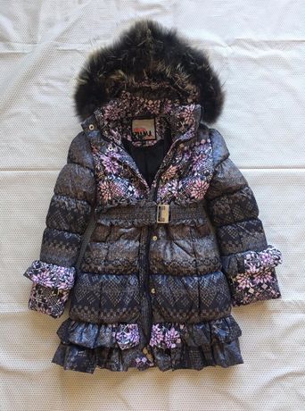 Зимнее удлиненное пальто для девочки Biko&Kana