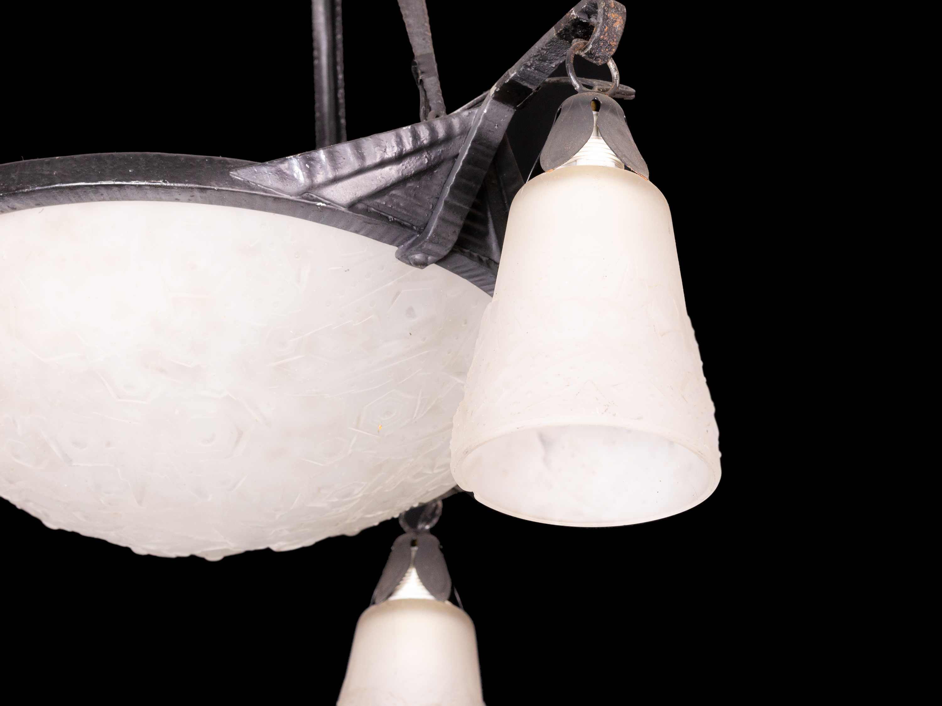 Lustre ferro forjado Müller Frères Arte Nova | 96 cm