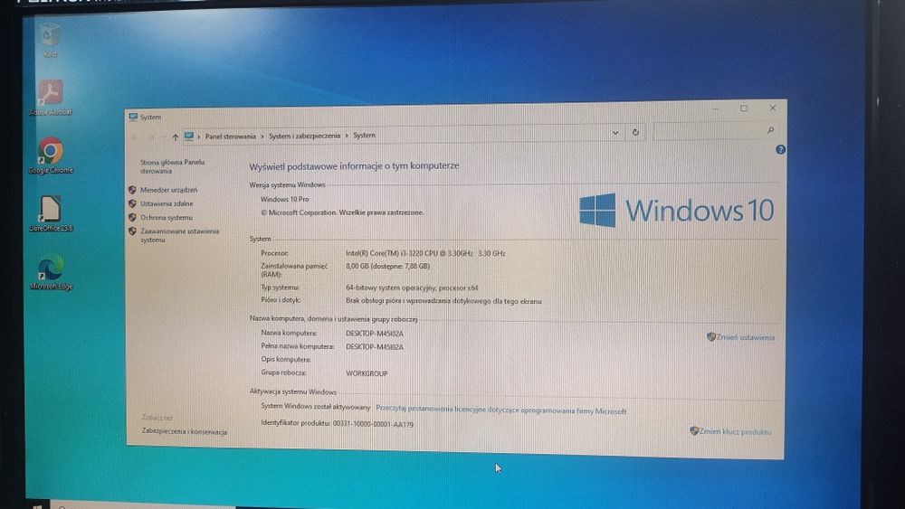Komputer biurowy Fujitsu Core i3 Windows 10 8GB ram Dysk SSD 120GB