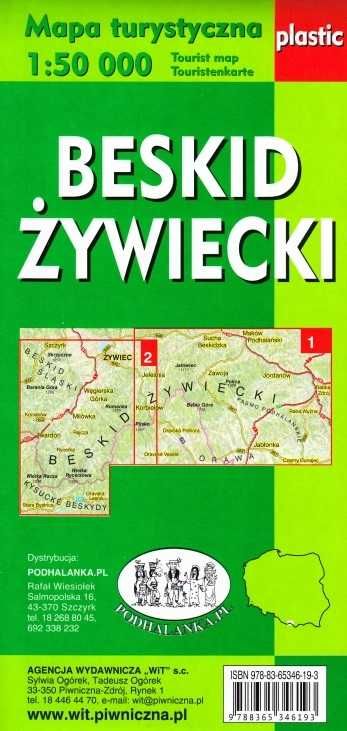 BESKID ŻYWIECKI MAPA Turystyczna laminowana wit