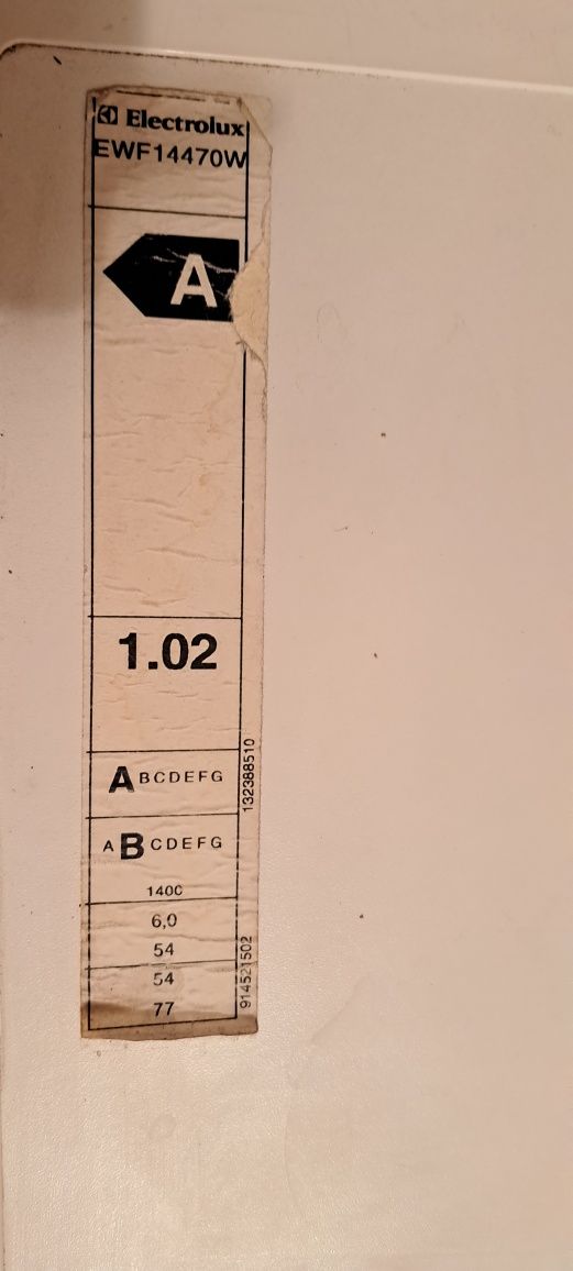 Sprzedam pralkę Electrolux 6kg klasa A